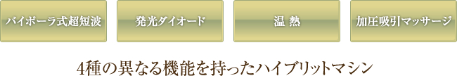 バイポーラ式超短波・発光ダイオード・温熱・加圧吸引マッサージ