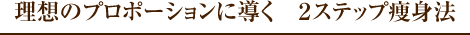 理想のプロポーションに導く　２ステップ痩身法